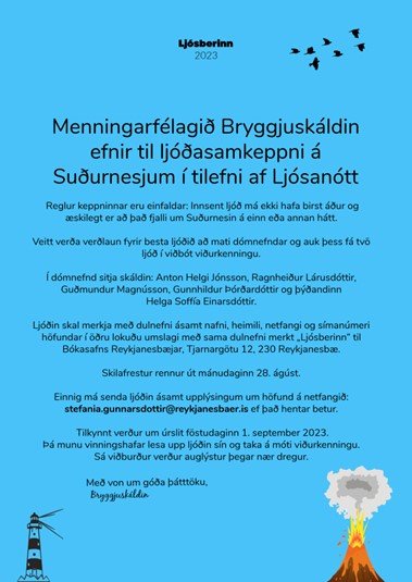 Ljósanótt | Ljóðalestur vinningshafa í ljóðasamkeppni á Suðurnesjum 2023
