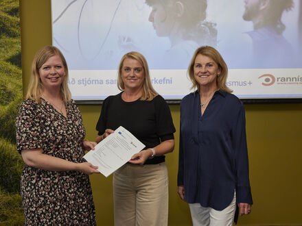 Rúna Vigdís Guðmarsdóttir, forstöðukona Landskrifstofu Erasmus+, Stefanía Gunnarsdóttir, forstöðumað…
