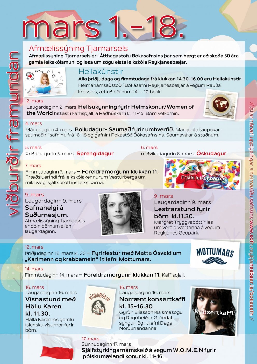 Dagskrá bókasafnsins í mars 2019