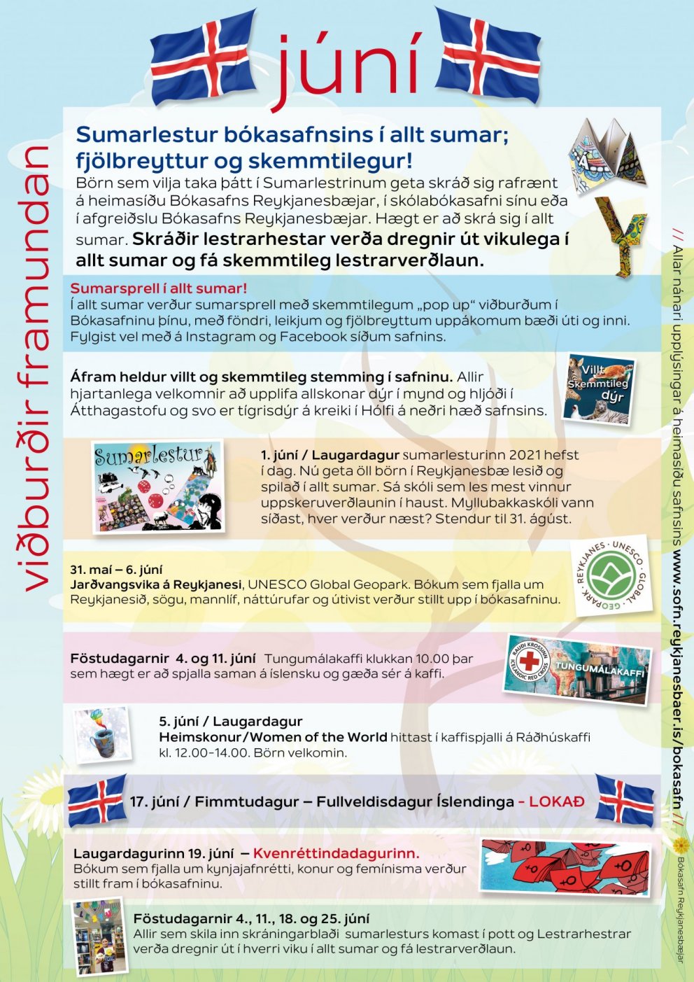 Dagskrá Bókasafnsins í júní 2021